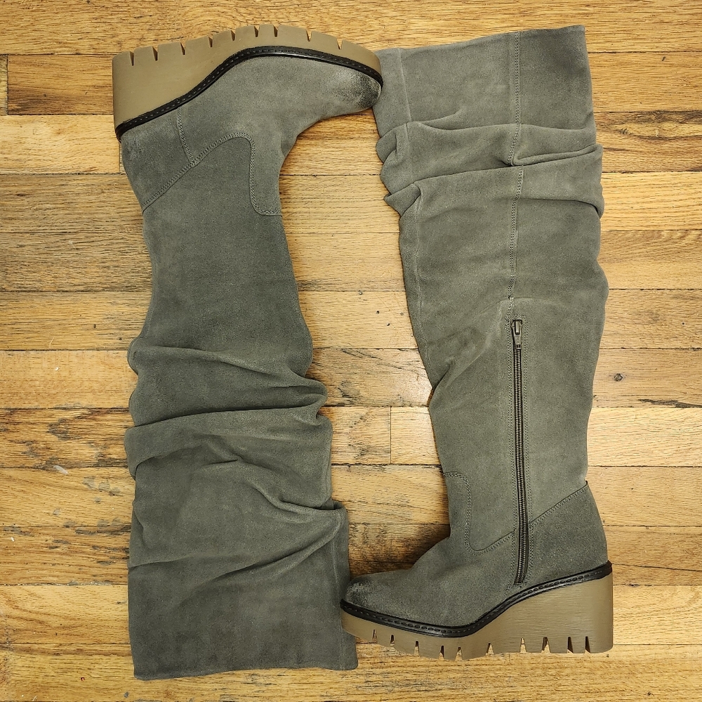Vintage Foundry Co. Women's Maisie Tall Suede Wedge Boot Size US 8 UK 6 EUR 38.5